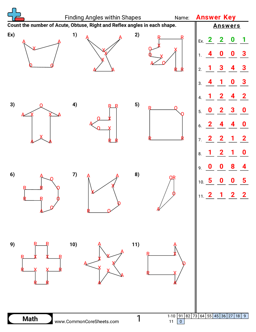 Angles Worksheets - determining-angles-in-shapes worksheet