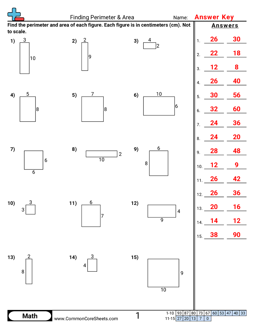 Area & Perimeter Worksheets - quadrilaterals-area-and-perimeter worksheet