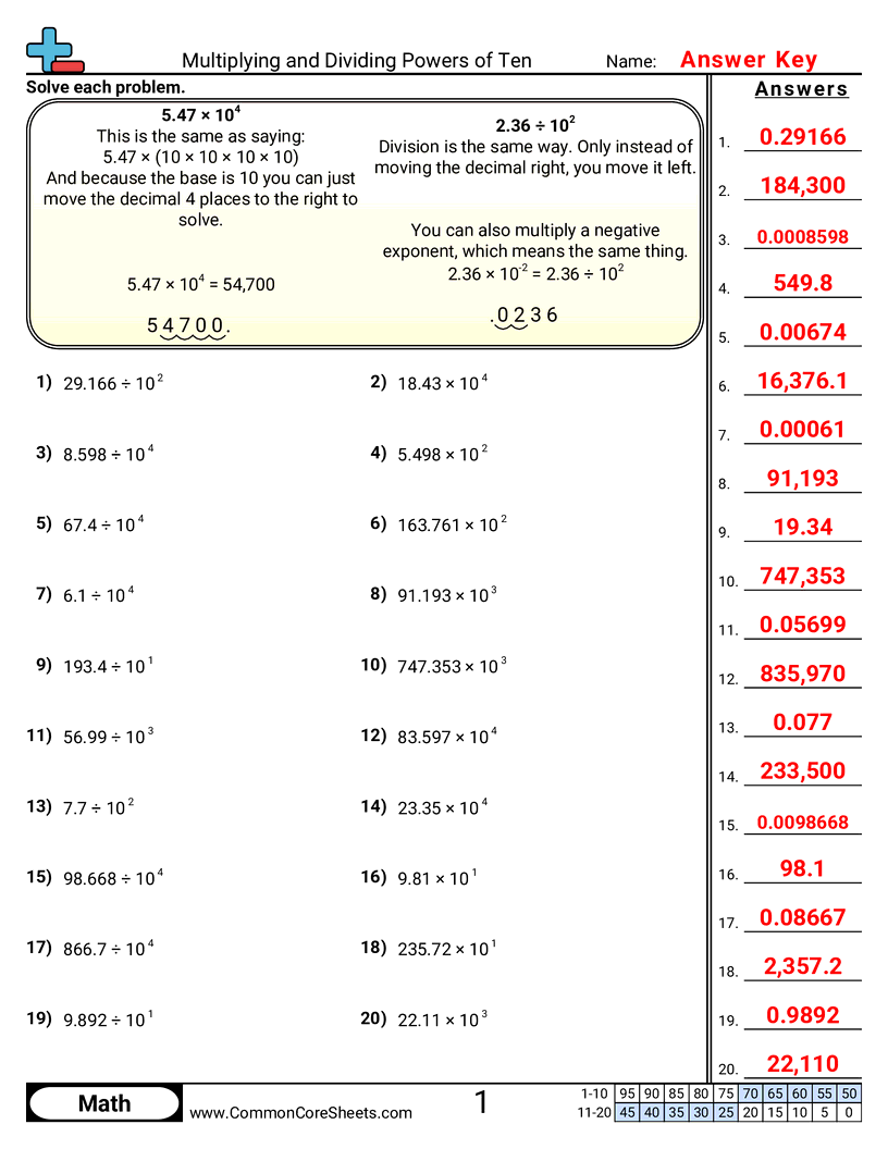 5nbt2 Worksheets - multiplying-and-dividing-powers-of-ten worksheet