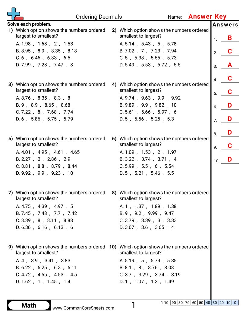 4nf7 Worksheets - up-to-hundredths worksheet