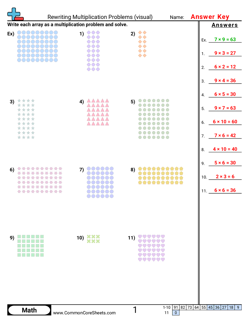 3oa3 Worksheets - rewriting-multiplication-visual worksheet