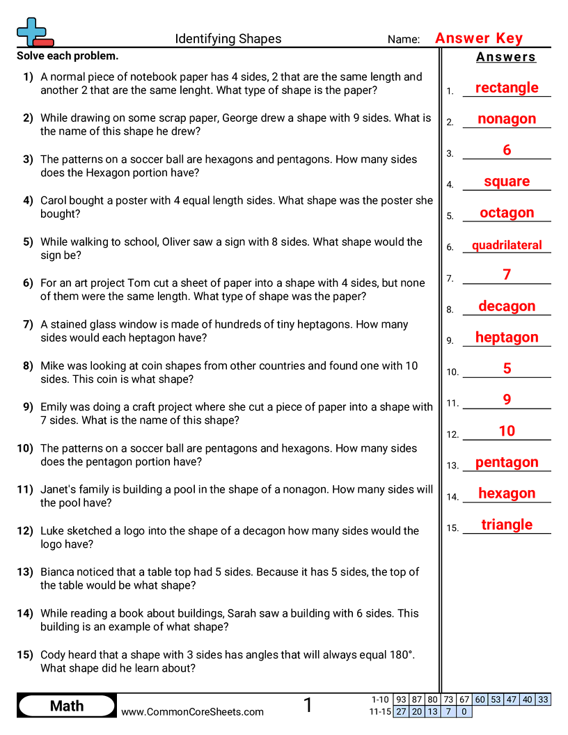 3g1 Worksheets - word-problems-3-10-sides worksheet